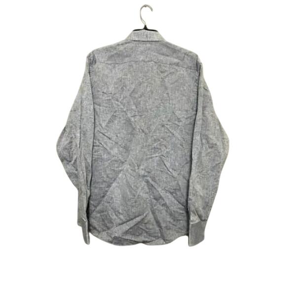 Stantt Button Down Shirt Linen Blend Long Sleeve Buttoned Cuffs Blue M XL NWOT - Picture 4 of 8